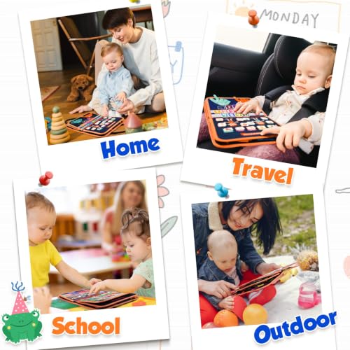 Image of Toddler Toys Montessori Busy Board, Busy Book Toy for Toddlers Ages 1-3