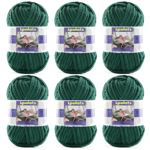 Chunky Chenille Yarn for Crocheting - 6 Pack of 100g/3.5oz