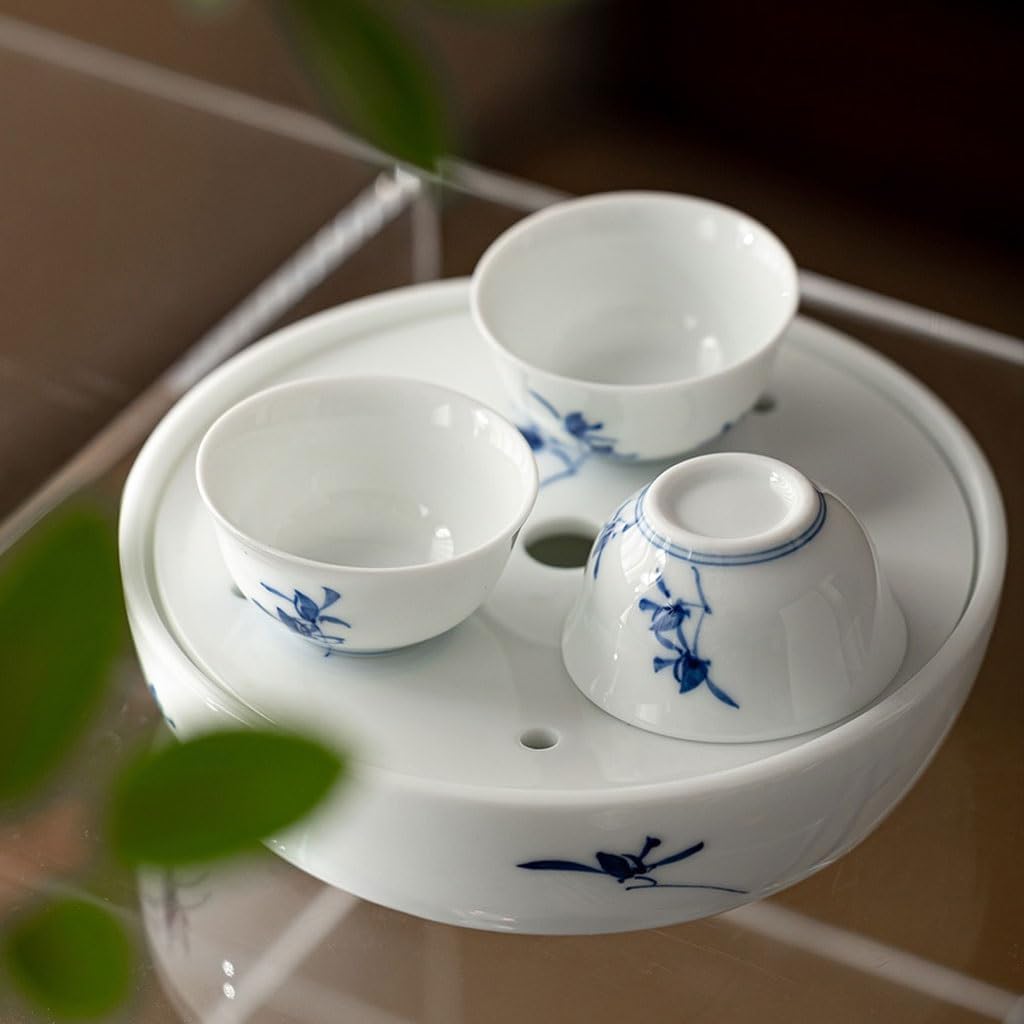 GSOUL Kungfu Tea cup Study Chinese Style Hand-painted Butterfly Orchid Small Teacup Home Host Cup Single Kung Fu Tea Set Small Tea Cups