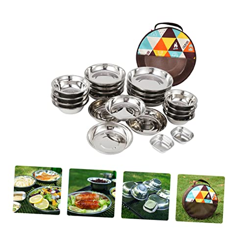 ifundom Dining Plates Camping Cutlery Camping Cookware Outdoor Tableware for Hiking Picnics BBQ - Image 5
