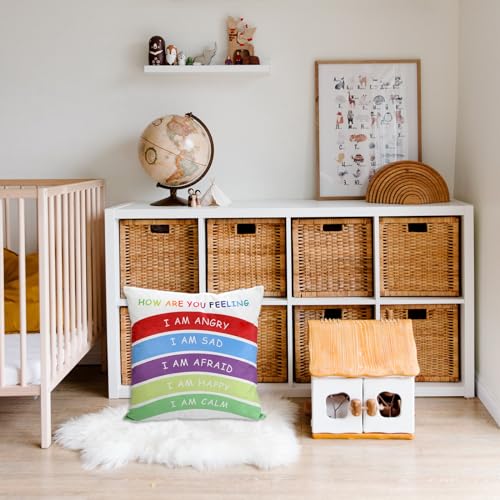 B BBPM Classroom Must Haves Throw Pillow Covers Set of 2 - Calming Corner School Counselor Office Mental Health Pillow Decor Calm Down Corner Items for Home Kids Dutch Velvet 18x18 Inch - Image 3