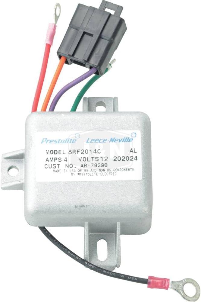 Rareelectrical Plug And Play 12V Electronic Regulator Compatible With Leece Neville Prestolite 8Mr Alternator 105-153 8Rf2014c 8010-153 Amo6015 M5-153A 230-18019