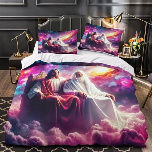 Parure de lit Jésus style chrétien pour chambre d'enfant et adolescent - 4
