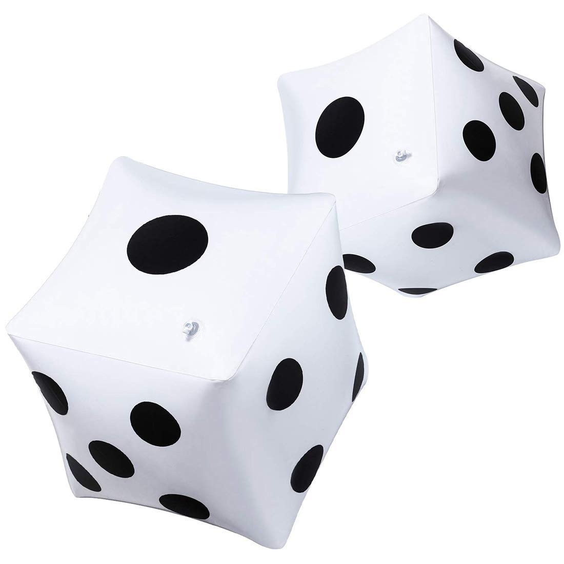 SULOLI 2 Pack Giant Inflatable Dice Toys for Party Games Pool Party Favors, 32cm/12inch, White