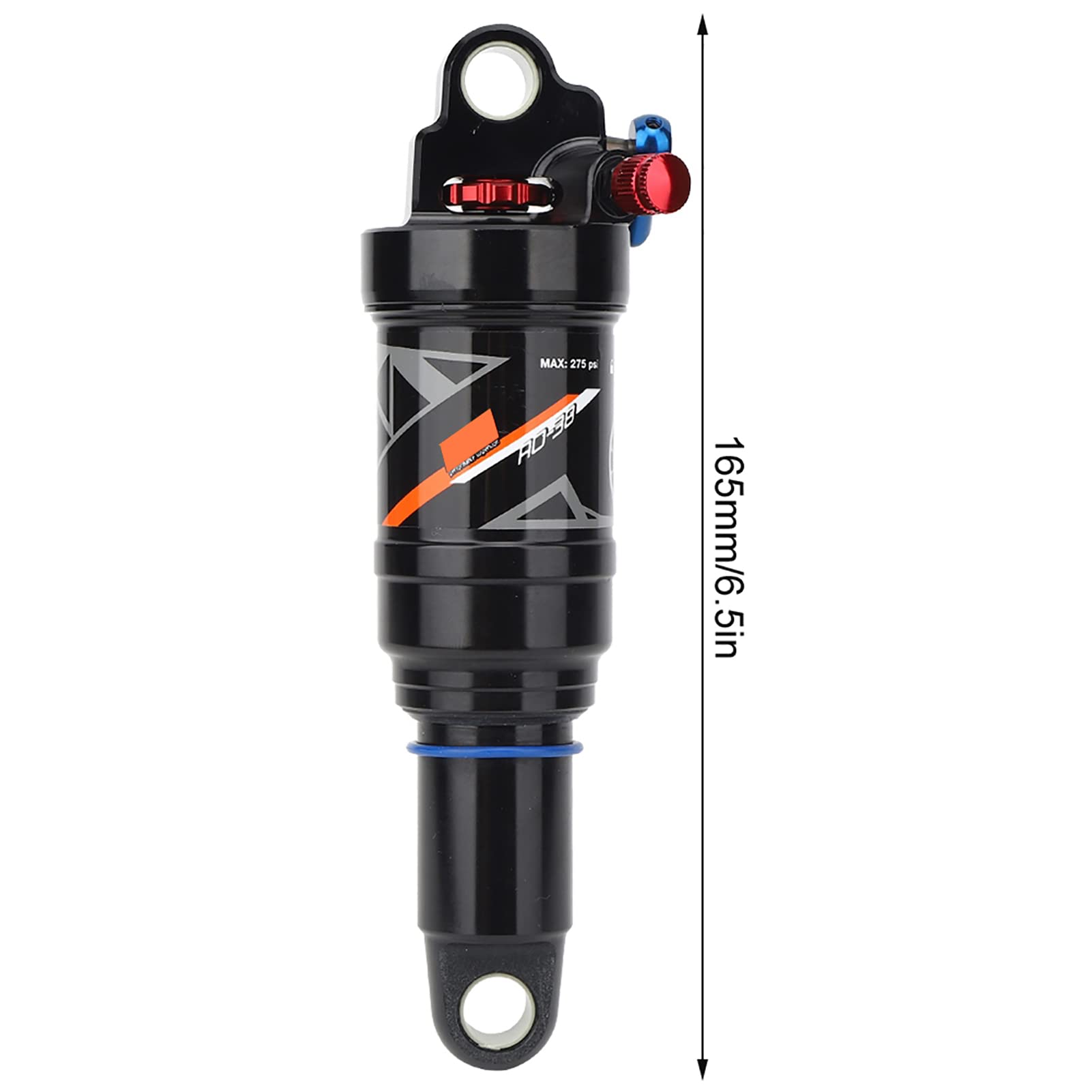Bike Shock Absorbers, Mountain Bikes Soft Rear Frame Shock Struts Tail Air Pressure Springback Shock Hand Control Mountain Bikes Shock Absorber Bike Accessory (165mm)