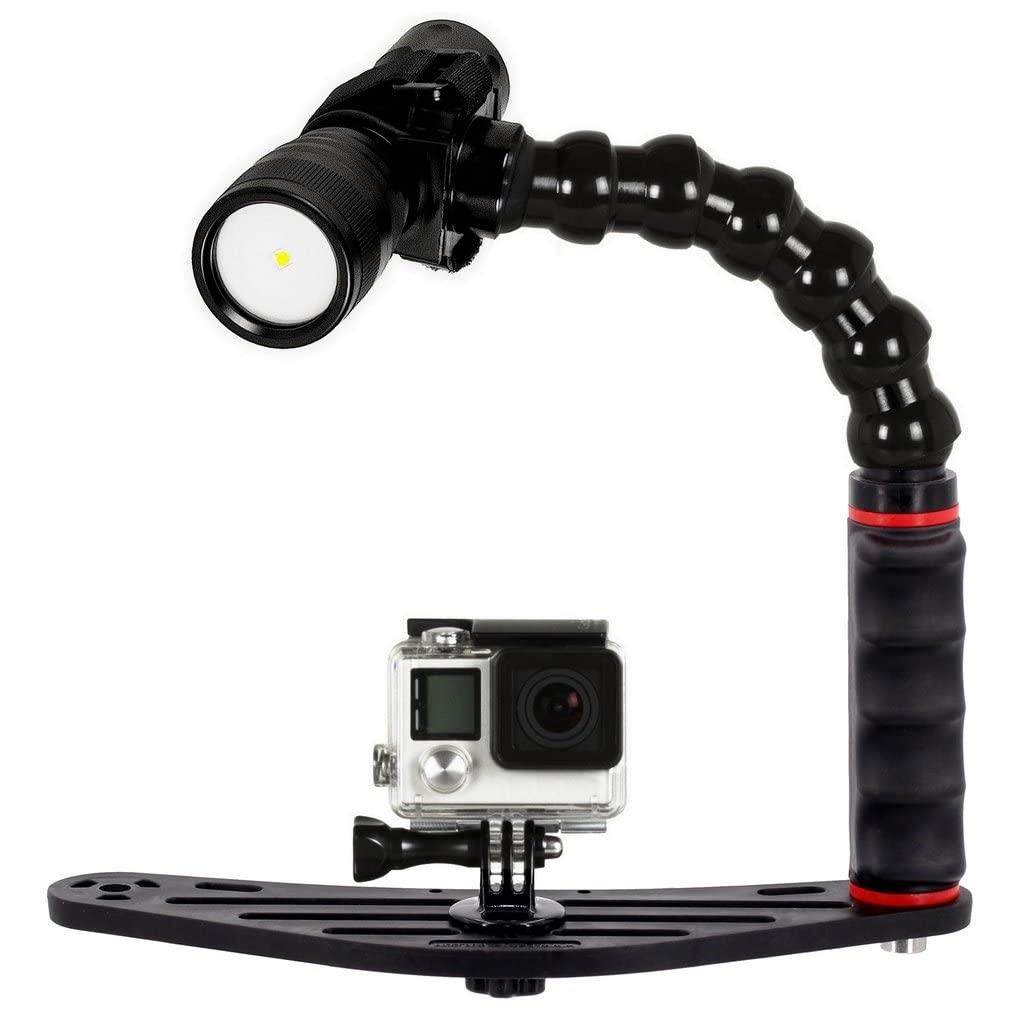Staffa Subacquea Doppia Per Action Cam - Supporto GoPro, DJI, Apeman Con Sfere 25mm - FLEX-ARM ST20119 - Foto 11