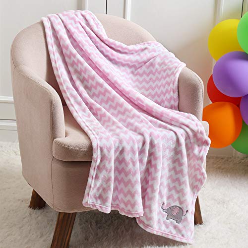 Image of CREVENT 2Pcs 75cmX100cm Cute Cozy Fluffy Warm Baby Blankets for Infants Toddlers' Bedding Crib Cot Stroller - Giraffe + Elephant