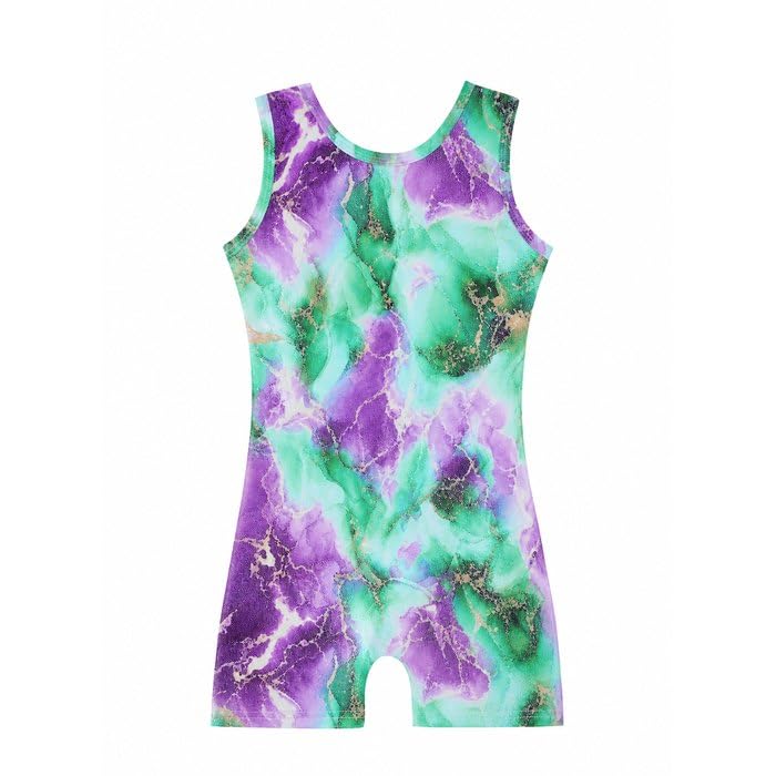 HOZIY Gymnastics Leotards for Girls with Shorts Toddlers Biketards Rainbow Unicorn Dinosaur Mermaid Leopard Flower Galaxy
