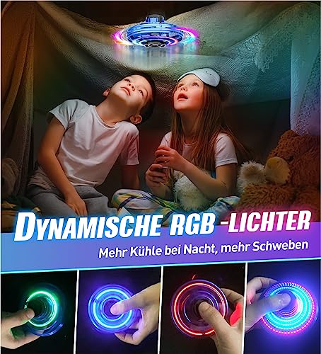 Zookao Fliegender Ball Mini Drohne, Flying Spinner mit LED Lichtern UFO Drohne Coole Sachen Spielzeug Weihnachts- und Geburtstagsgeschenke für Jungen, Mädchen und Teenager ab 8 9 10+ Jahren