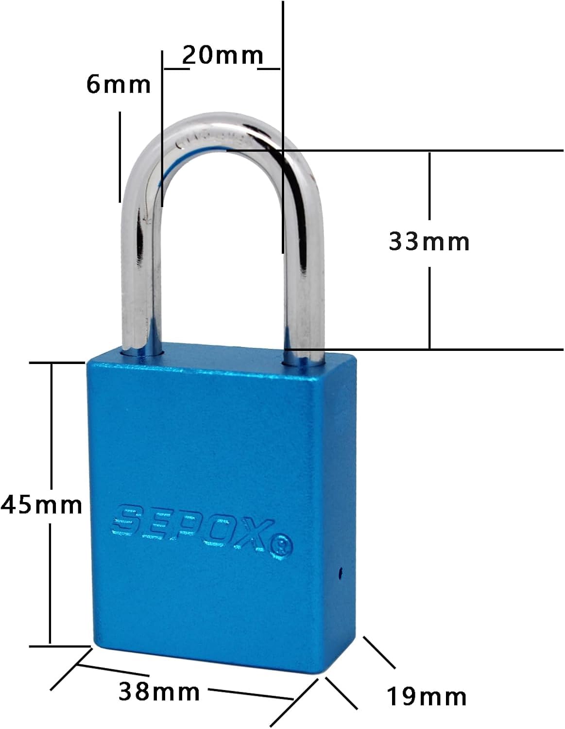 SEPOX Lucchetto resistente alle intemperie in alluminio massiccio con chiave uguale per sicurezza industriale, impermeabile, resistente alla corrosione, per serratura, giardino, armadietti, capannoni
