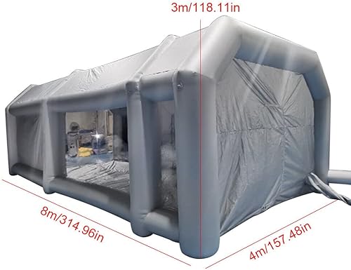 Miniatura 7 de Cabina de pulverización inflable con 2 filtros de aire de 26 x 13 x 10 pies, cabina de pintura para coche, cabina de pintura portátil, estación de
