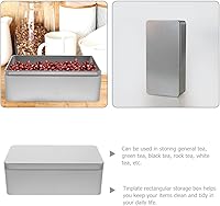 Vista 9 de Caja de lata de metal,Tapa con bisagras de metal,Contenedores de almacenamiento de hojalata vacíos rectangulares con tapas,Plata
