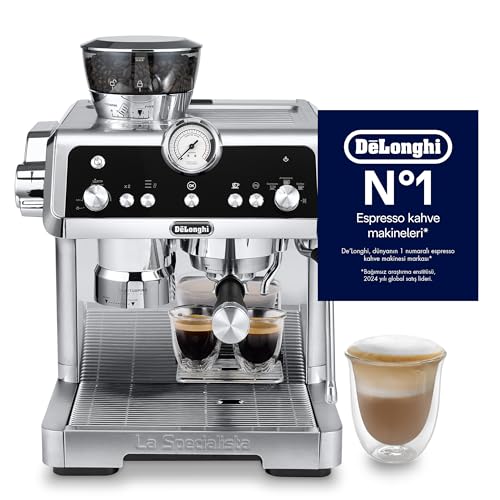 De'Longhi la Specialista Prestigio EC9355.M Macchina da Caffè Espresso Manuale con Tecnologia Sensor Grinding, Controllo Attivo della Temperatura e Preinfusione Dinamica, 1450 W, Silver