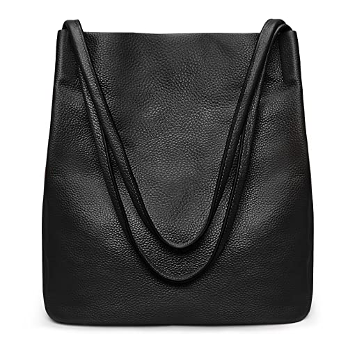 Image of Kattee Women Soft Genuine Leather Totes Shoulder Bag Purses and Handbags with Top Magnetic Snap Closure