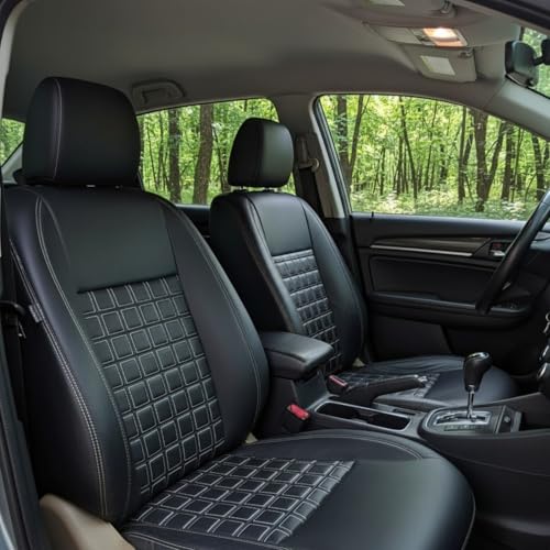 Image of AUTOXYGEN Car PU Leather Luxury seat Cover Front & Rear Accessories for Swift Dzire Till 2016 (Black With Silver Stitch, 1002)