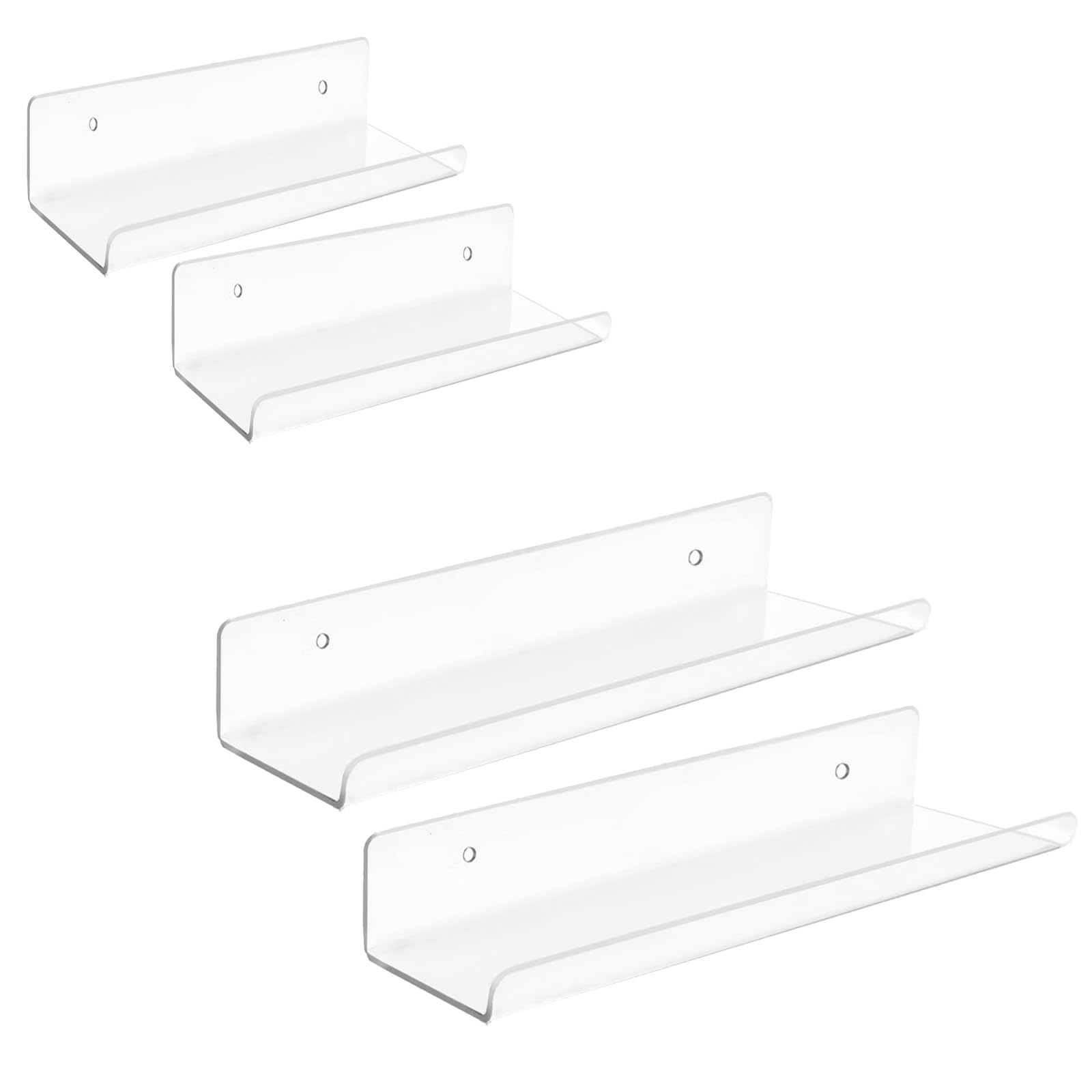 Buxuaaaa 4Pcs Hanging Display Shelves for Books and Records Easy Install Photo Presentation Rack Multipurpose Floating Shelf Easy Install Shelves
