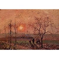 Amazon.co.jp: 18 枚の絵画 日没 1872 カミーユ ピサロ 風景