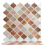 STICKGOO Premium Kitchen Backsplash Peel and Stick, Pink Arabesque Tile Backsplash, Stick on Wall Tiles, Self Adhesive Backsplash Sticker, Pack of 6