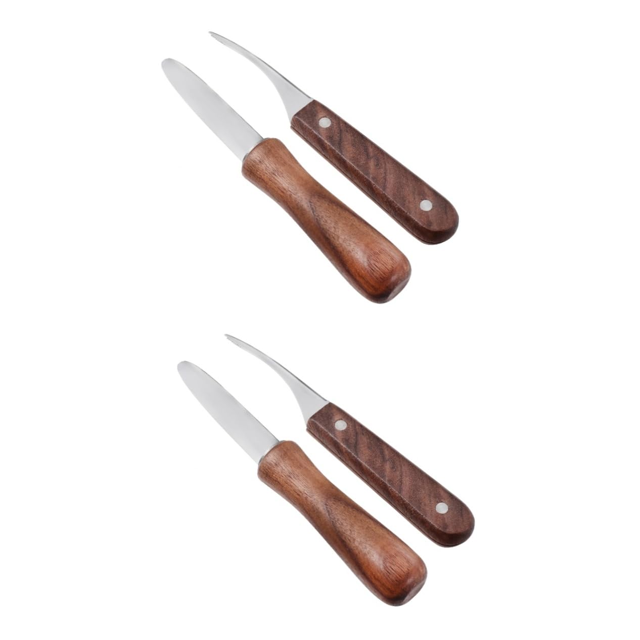 SOLUSTRE 4piezas Cuchillo De Marisco De Acero Inoxidable Herramienta De Cocina para Abrir Ostras y Pelar Camarones De Mango para Preparar Mariscos Casa