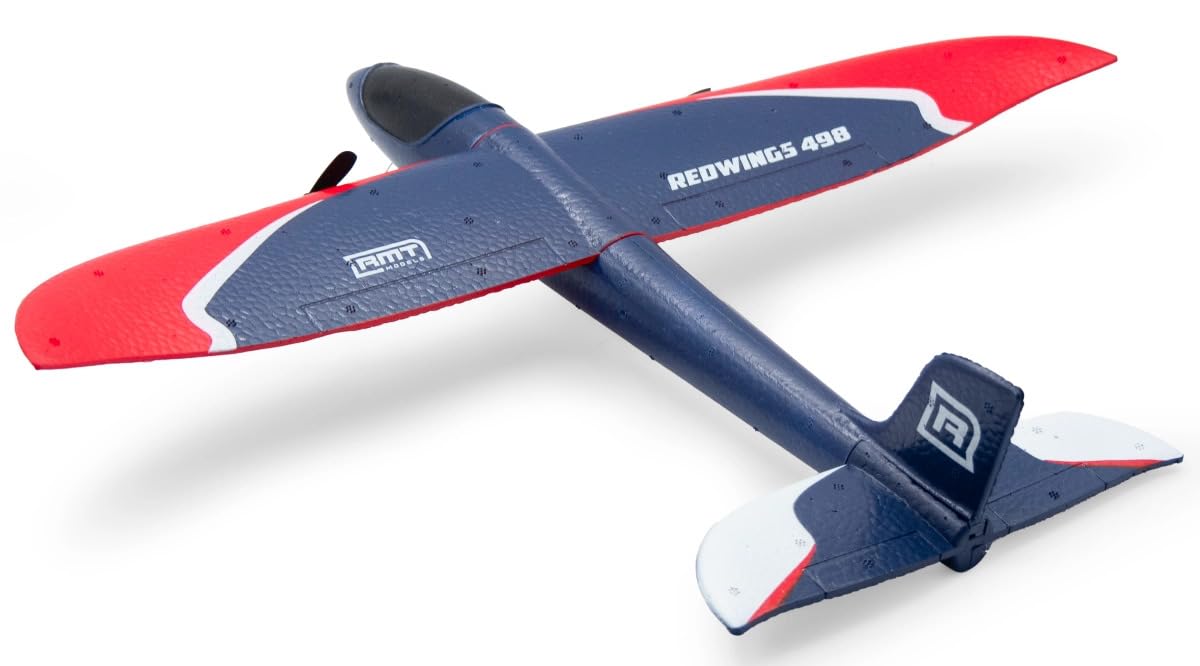 RC Flugzeug für Anfänger - RMT Redwings 498 RTF mit 2Akkus, bis 50 Min Flugzeit, Robustes EPP Material, einfaches Steuern, ferngesteuertes Flugzeug ab 8 Jahre