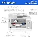 Brother MFC-J5855DW INGVESTISSEMENT A3 Imprimante couleur tout-en-un sans fil avec scanner, photocopieur et fax, 30 ppm Vitesse, 3.5"Ecran de Touch, Connectivité Mobile