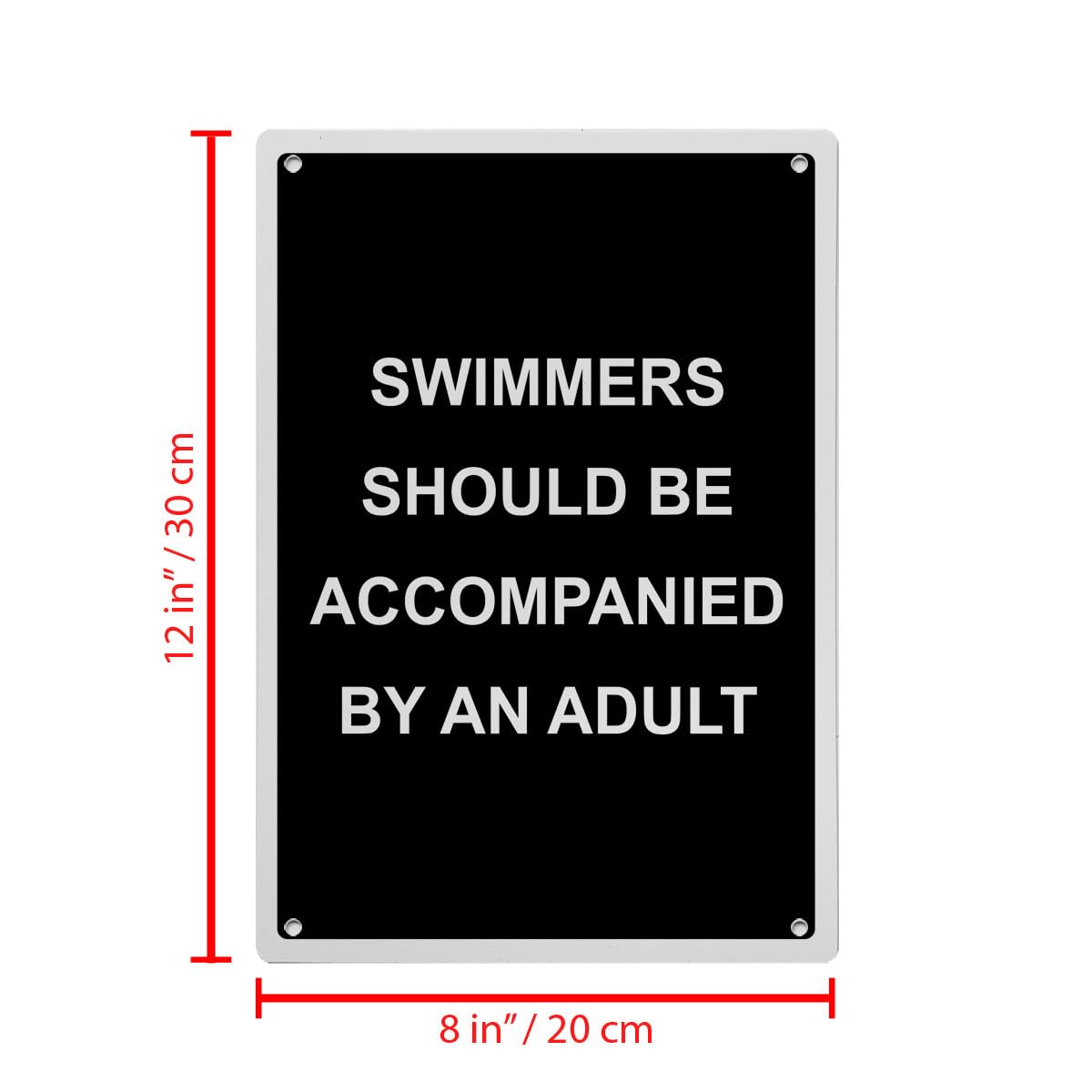 Swimmers Should Be Accompanied Sign, 8.5 x 11 in