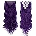 S-noilite 24 Inches Long Curly Full Head Clip in Synthetic Hair Extensions 8pcs 170g (24