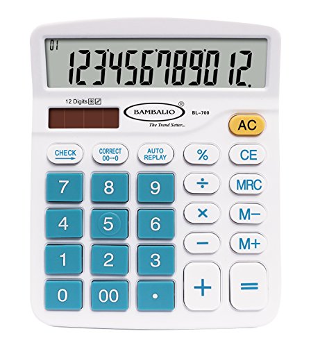 Bambalio 12 Digits Electronic Calculator (Blue) 3 Years Warranty BL-700