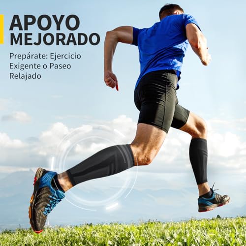 CAMBIVO Medias de Compresión Mujer Hombre x2, Pantorrilleras Compresion, Calcetines Compresion, Medias de Compresion Varices sin Pie, para Deporte, Running, Ciclismo, Circulacion Piernas Cansadas - imagen 5