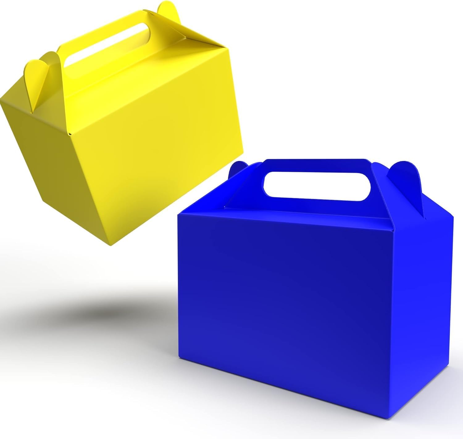 The Dreidel Company Gable Treat Boxes, Party Favor Boxes for Kids Birthday, Candy Boxes Party Favors, Weddings Events, Baby Shower, 6.25" x 3.5" x 3.5" Inch Box (Multi-Color Treat Box) (96-Pack)