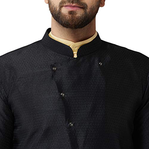 Image of SOJANYA Men's Silk Blend Solid Kurta & Pyjama Set