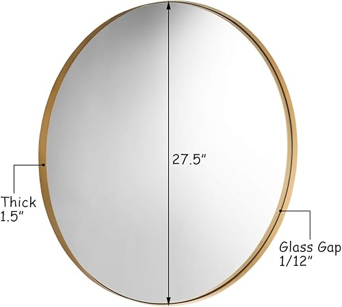 Miniatura 24 de Tangkula Espejo redondo para colgar en la pared de 16 pulgadas, espejo redondo de baño, espejo circular con marco de metal, espejo decorativo