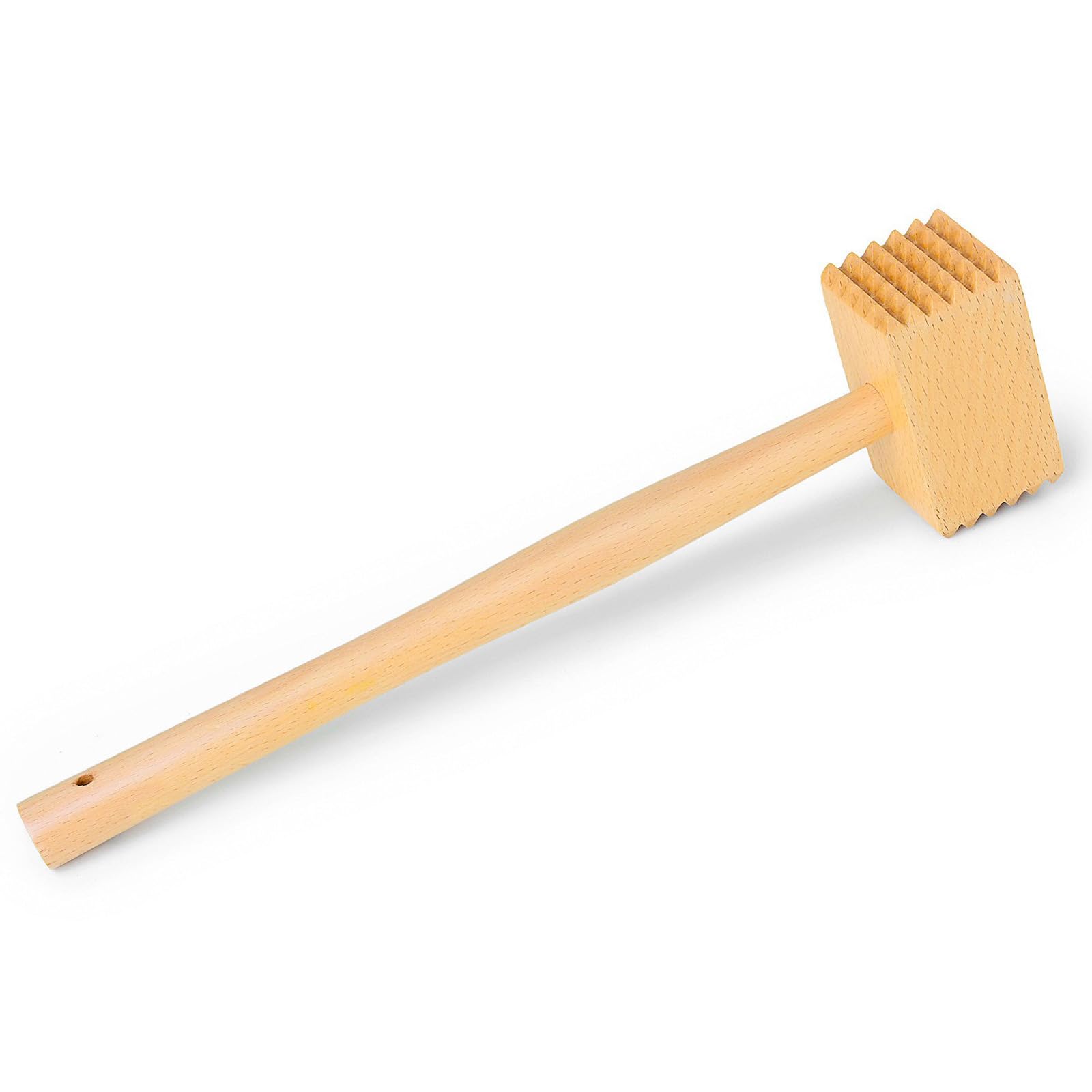 jiingekk Natural Wood Meat Mallets for Preparation Duals Sided Design for Soft and Firm Meats Cooking Tool Wooden Tenderizer