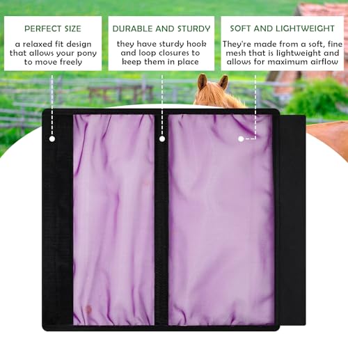 Image of Sanwuta 16pcs Horse Mesh Fly Boots Horse Fly Boots Fitting Non Slip Horse Fly Leggings Breathable Reduce Horsefly Nuisance Stomping and Stress(14 inch X 9 inch,Orange, Sky Blue, Rose, Purple)