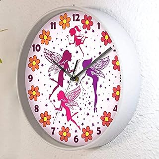 25cmx25cm Magic Fairies Children Wall Clock 2 Yrs Warranty Modern Home Decoration Bedroom Decor Stylish Living Room Design Office Accessories Clocks Gift Ideas