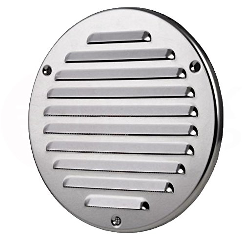 Lamellen Lüftungsgitter edelstahl poliert Ø 125 mm Ø 155 mm Wetterschutz Ablu...