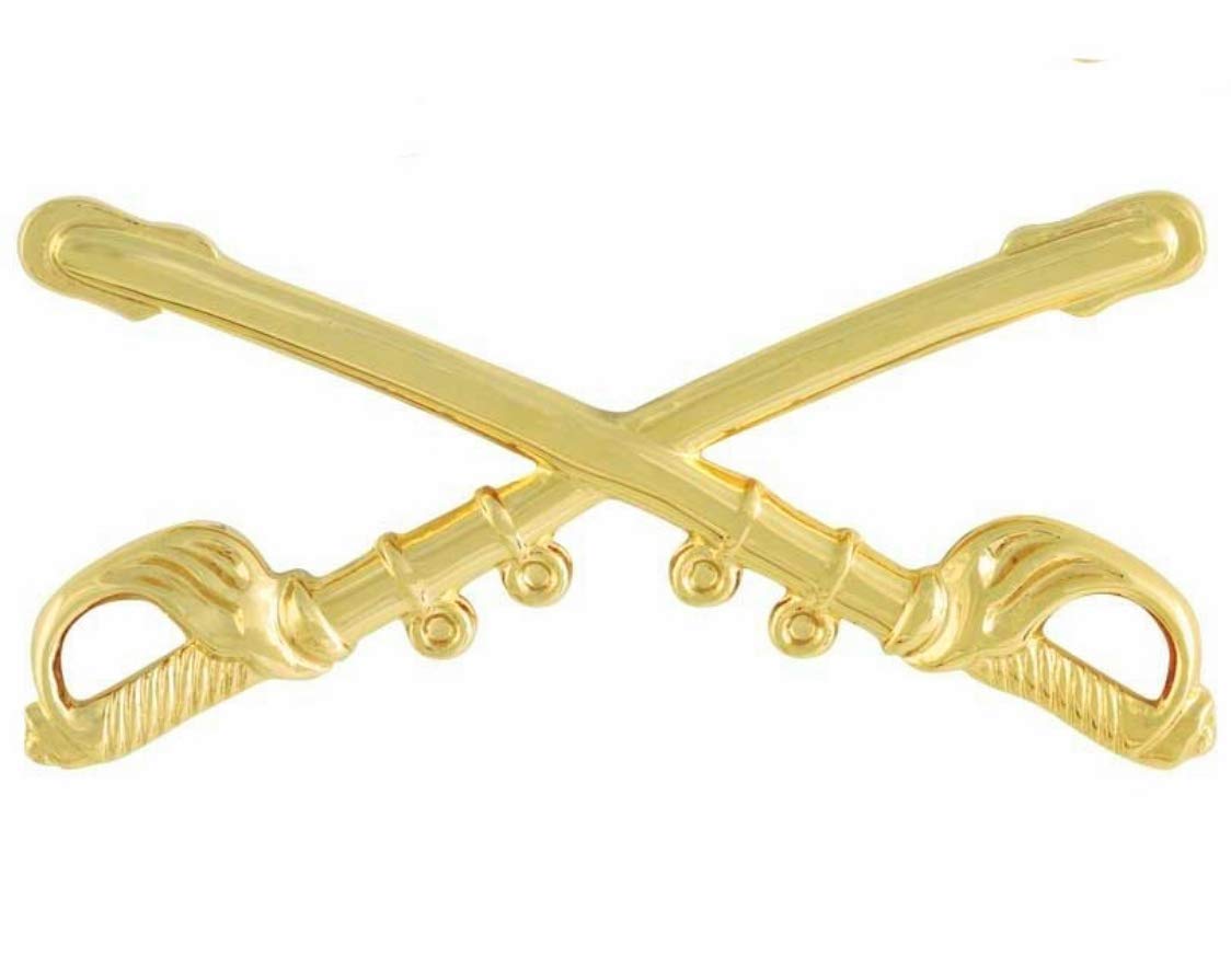 GenericU.S. Army Cavalry Crossed Sabers Hat Lapel Pin, Medium 1-1/2", Gold Tone