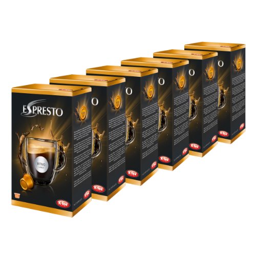 K-Fee Espresto Ritmo, Café, Caffe Crema, Arabica, Intensité 5, 6 Boîtes, 6 x 16 Capsules