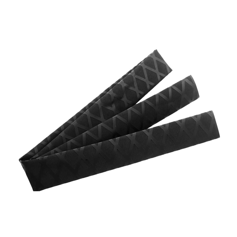 Tubo Termorretráctil Antideslizamiento Fundas Cinta Adhesiva Raqueta Calor Encoger Agarres Antideslizantes para Raquetas de Tenis y Caña de Pescar (Negro, 3,5 x 100 cm)