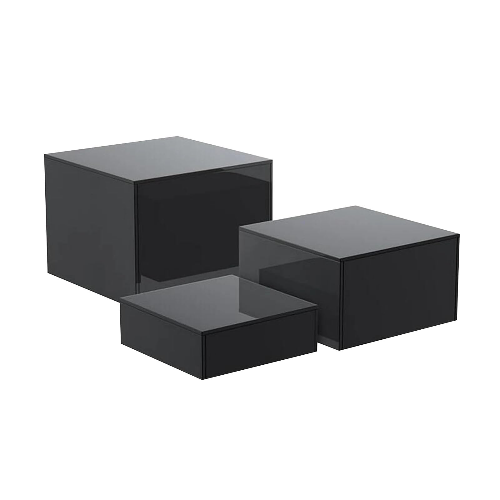 Zymjzbetic Buffet Riser 3Pcs Buffet Risers Food Riser for Table for Figures Cosmetics Cupcake for Display Stand for Food Display(Black)