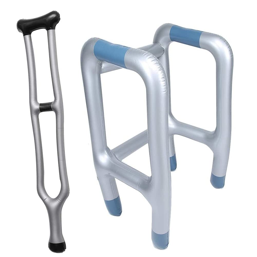 Inflatable Walking Stick & Zimmer Frame Blow Up Toy Novelty Gag Joke Dress Up (Style 2)