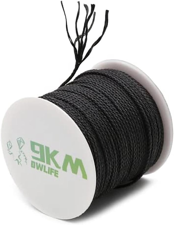 9KM DWLIFE Kevlar Braided Fishing Lines,Multipurpose Kevlar Fishing Braided Cord 50lb-1000lb Utility Rope Kite Line/Camping Cordage/Fishing Tackle Assist/Model Rocket Heat and Cut Resistant Black