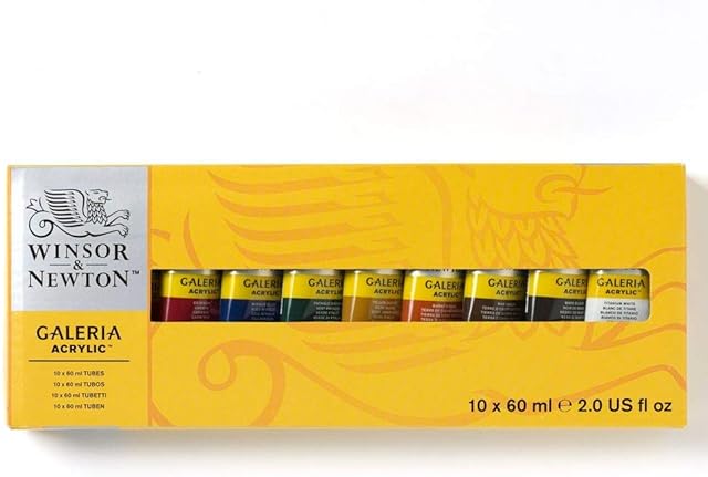 Winsor and Newton Galeria Acrylic Paint 60ml Set of 10 - Color: None