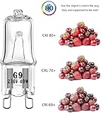 AHEVO 40W G9 Halogen Light Bulb Warm White 2700K,230V,Pack of 10 - Image 3