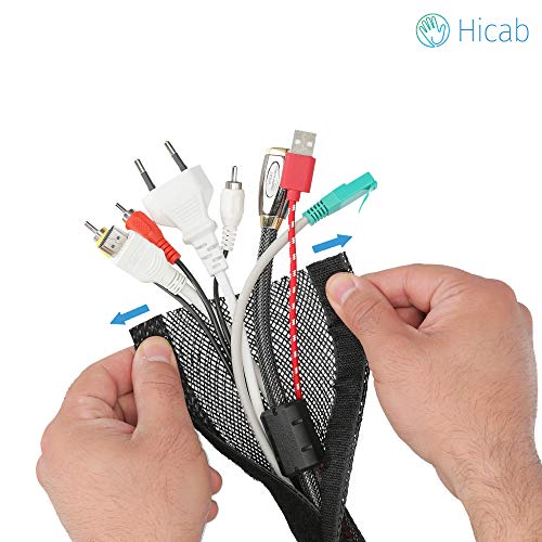 Tubo portacables de Hicab flexible, 2m, max. 51 mm, negro: ¡el tubo portacables flexible que se adapta al grosor de sus haces de cables! Con cierre adhesivo