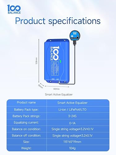 Miniatura 2 de 100Balance 1A Equalizador Activo Inteligente Equalizador Balancer 3S a 24S para Lifepo23 LFPLipo Li-onLTO Batería de litio Grupo BMS Placa de
