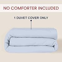 Vista 2 de Kotton Culture 1 pieza funda de edredón Twin XL/Twin solamente - 100% algodón egipcio satén de 600 hilos ultra suave premium duradera con cierre