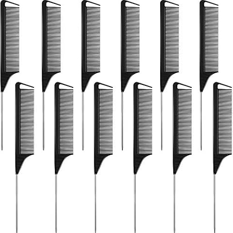 12 Pieces Black Hair Parting Combs Set Cover