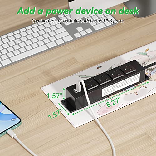 Wall Mount Power Strip With Usb, 4 Ac Outlet And 2 Usb Ports, 6.5 Ft Flat Plug Extension Cord, Mountable Power Strip Outlet For/Workbench/Office/Drawer/Nightstand/Cabinet/Desk/Table #TOP2