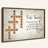 Customunik Personalized Crossword Family Names Wall Art UNFRAMED POSTER - CHOOSE 3 QUOTE - Crossword Tiles Family Name Puzzle Wall Decor Names Tiles Gift For Christmas Dad Mom Grandpa Grandma